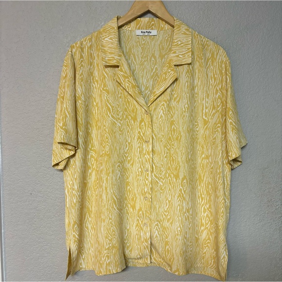 Ena‎ Pelly Printed Short Sleeve Shirt In Golden Woodgrain Size 8 - Picture 1 of 4